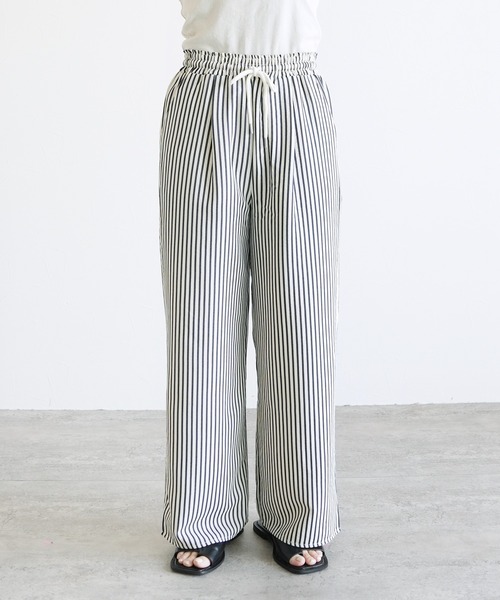 reca（レカ）の「無地/ストライプエンボス加工イージーパンツ（その他パンツ・レディース・ブルー系その他2/ブラック/ブルー/グリーン/テラコッタ/ブルー系その他/ブラウン系その他/ブラック系その他/グリーン系その他・M）」の17枚目の写真