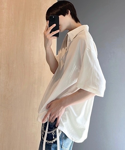 CODE CRINKLE HALF ZIP SHIRT（シャツ/ブラウス）｜ADRER
