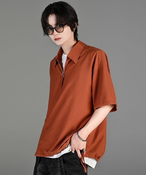 CODE CRINKLE HALF ZIP SHIRT（シャツ/ブラウス）｜ADRER