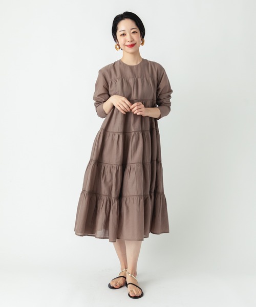 DESCENTE ♡ワンピース インド綿ティアードワンピース（ワンピース）｜ever closet（エバー