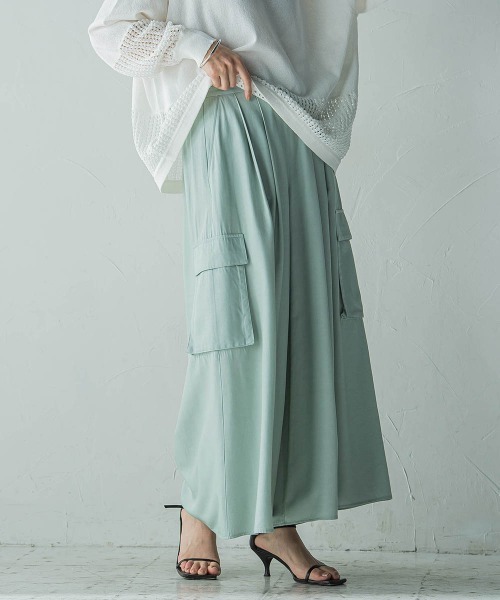 MAYSON GREY（メイソングレイ）の「シャンブレーカーゴキュロットパンツ（その他パンツ・レディース・チャコールグレー/グリーン/ライトグレー/ネイビー・M/S）」の3枚目の写真