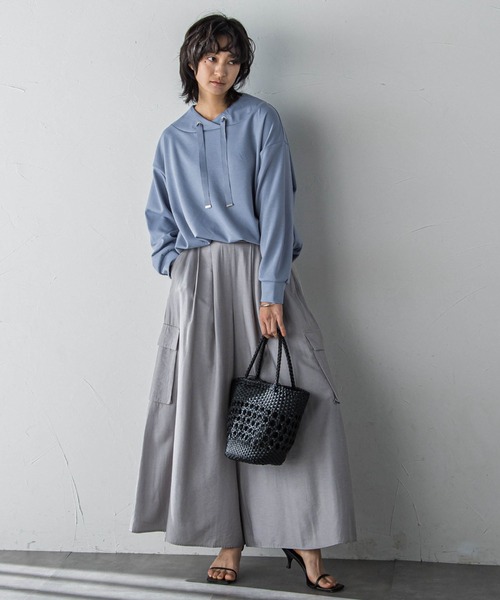 MAYSON GREY(メイソングレイ)の「シャンブレーカーゴキュロットパンツ(その他パンツ・レディース・チャコールグレー/グリーン/ライトグレー/ネイビー・M/S)」の11枚目の写真