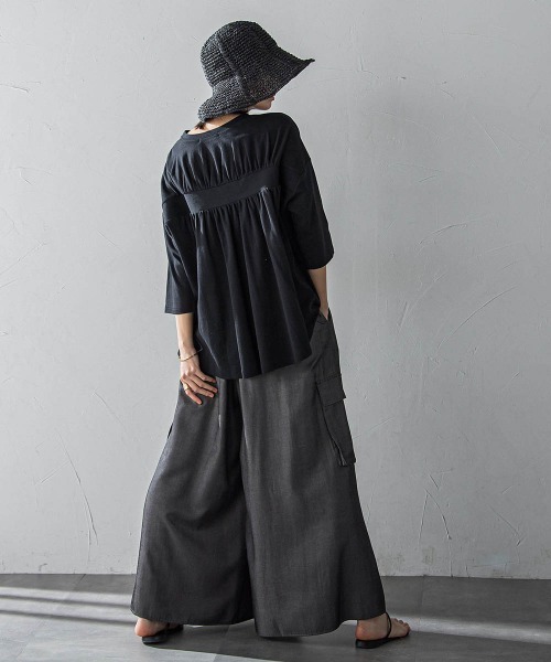 MAYSON GREY(メイソングレイ)の「シャンブレーカーゴキュロットパンツ(その他パンツ・レディース・チャコールグレー/グリーン/ライトグレー/ネイビー・M/S)」の5枚目の写真