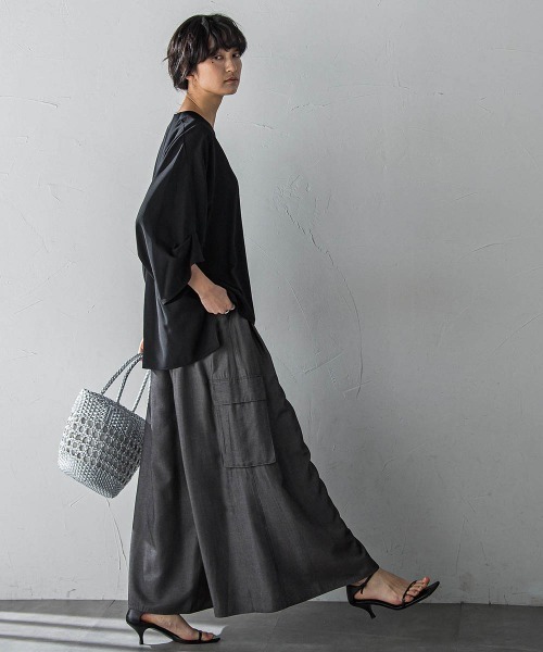 MAYSON GREY（メイソングレイ）の「シャンブレーカーゴキュロットパンツ（その他パンツ・レディース・チャコールグレー/グリーン/ライトグレー/ネイビー・M/S）」の7枚目の写真