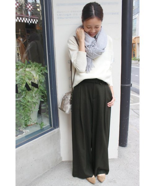 SLOBE IENA（スローブイエナ）の「ベルトツキワイドタックパンツ◆（その他パンツ・レディース・ブラック/キャメル/カーキ・38/40/36）」の6枚目の写真