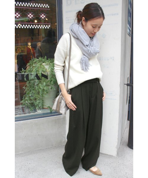 SLOBE IENA（スローブイエナ）の「ベルトツキワイドタックパンツ◆（その他パンツ・レディース・ブラック/キャメル/カーキ・38/40/36）」の9枚目の写真