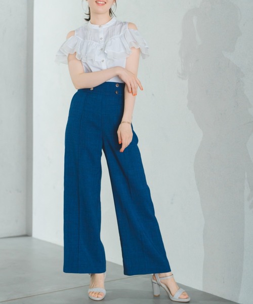 【新品未使用】Misha&puff ニットワイドパンツ UNISEX》Wool Mix Continuous Tow-Tuck Wide Pants/ウール
