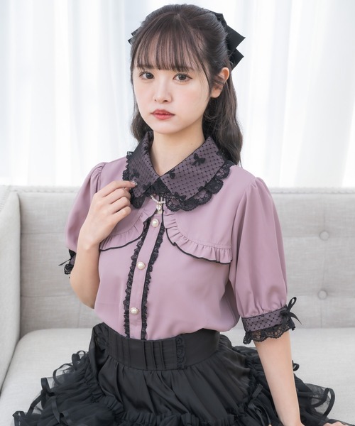タグ付未使用＊ジャンニロジュディチェ リネンロールネックブラウス 40 総柄 タグ付未使用＊ジャンニロジュディチェ リネンロールネック