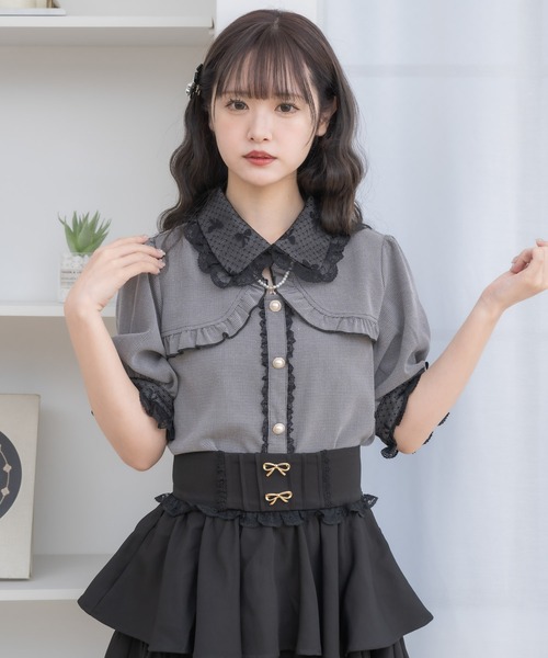 couture BY ROJITA（クチュールバイロジータ）の「ネックレスチャーム付きボレロデザインブラウス（シャツ/ブラウス・レディース・ピンク/ホワイト/その他・FREE）」の3枚目の写真