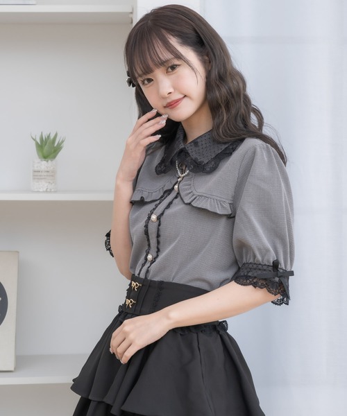 couture BY ROJITA（クチュールバイロジータ）の「ネックレスチャーム付きボレロデザインブラウス（シャツ/ブラウス・レディース・ピンク/ホワイト/その他・FREE）」の7枚目の写真