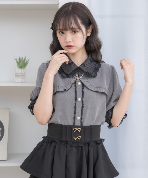 couture BY ROJITA（クチュールバイロジータ）の「ネックレスチャーム付きボレロデザインブラウス（シャツ/ブラウス・レディース・ピンク/ホワイト/その他・FREE）」の8枚目の写真