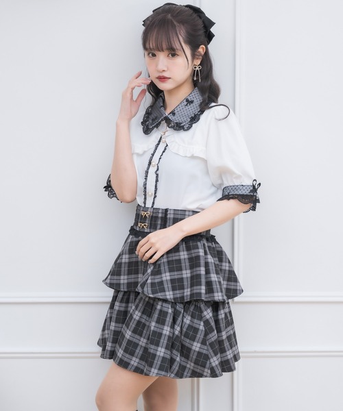 【コーデ売り】ROJITA ブラウス＆バッスルスカート ロジータ ROJITA バックリボンスカート （サックス