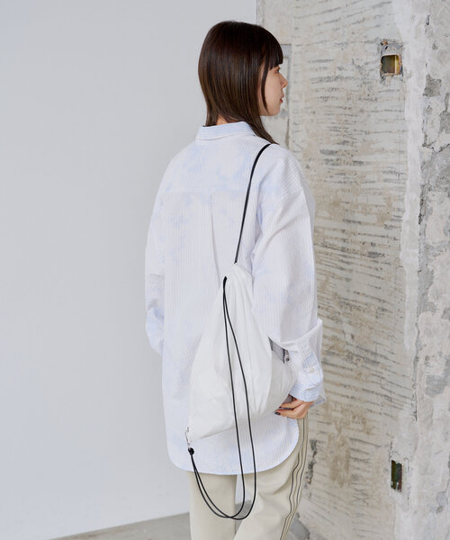 セール】【UNISEX】ブリーチシアサッカーストライプシャツ