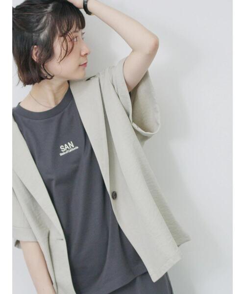 Samansa Mos2 blue（サマンサモスモスブルー）の「リネンタッチシャツジャケット（シャツ/ブラウス・レディース・チャコールグレー/ライトベージュ/カーキ・F）」の17枚目の写真