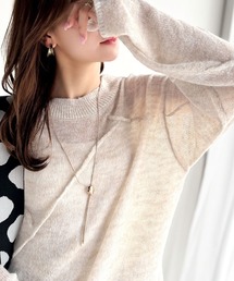 美品　ebure ベージュ ニットセーター 長袖 ebure ベージュ 長袖セーター