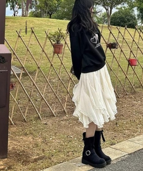 gossip!ロサンゼルス(ゴシップロサンゼルス)の「レトロ アシンメトリーレース切り替えスカート ティアード(スカート・レディース・オフホワイト/ブラック・FREE)」の20枚目の写真