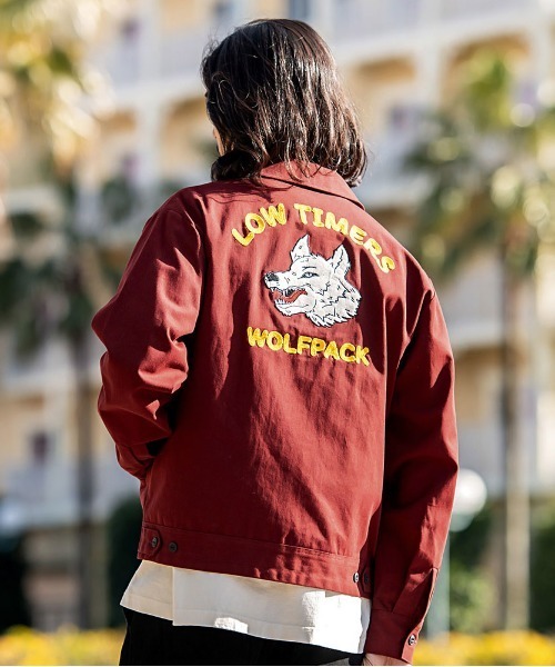 ALCARZA/アルカーザ』ワッペンジップアップジャケット(狼)（ブルゾン