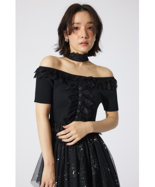 rienda（リエンダ）の「レースコンビリブニットトップス 夏服 半袖 サマーニット（ニット/セーター・レディース・ホワイト/ベージュ/ブラック・FREE）」の17枚目の写真