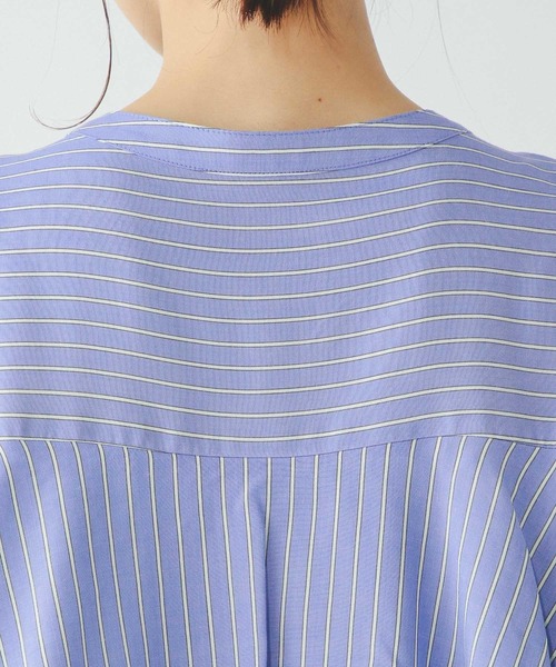 GLOBAL WORK（グローバルワーク）の「さらさらリラックスバックフレア/290896（シャツ/ブラウス・レディース・ストライプ/オフホワイト/ブラック/イエロー系8・MEDIUM/LARGE）」の7枚目の写真