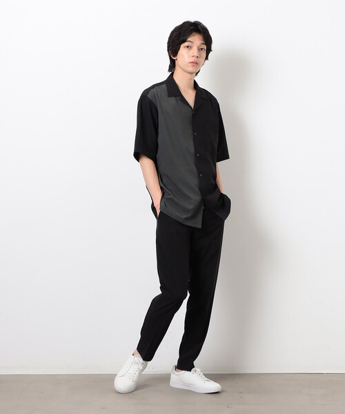 COMME CA ISM（コムサイズム）の「【セットアップ対応】ライトウエイト ポリエステル ブロッキング オープンカラー シャツ（シャツ/ブラウス・メンズ・ネイビー/ベージュ/ブラック/カーキ・MEDIUM/LARGE/X-LARGE）」の14枚目の写真