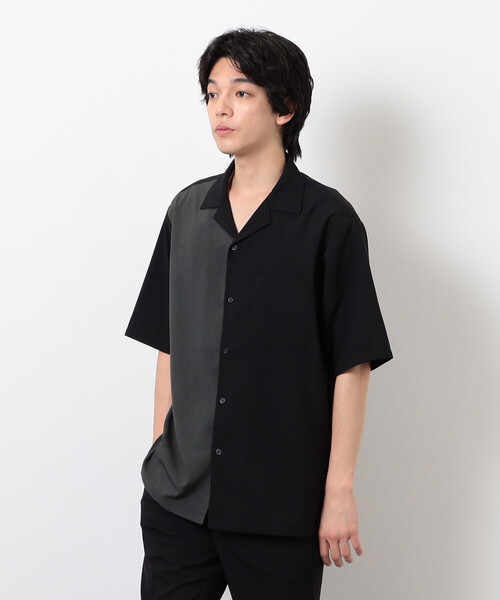 COMME CA ISM（コムサイズム）の「【セットアップ対応】ライトウエイト ポリエステル ブロッキング オープンカラー シャツ（シャツ/ブラウス・メンズ・ネイビー/ベージュ/ブラック/カーキ・MEDIUM/LARGE/X-LARGE）」の15枚目の写真