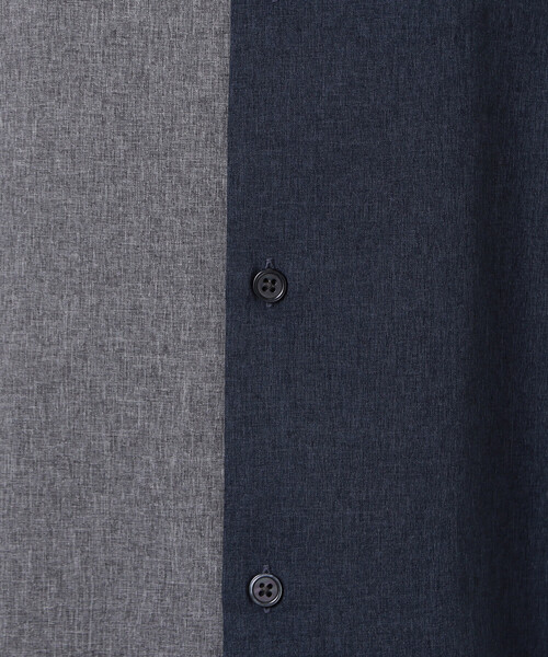 COMME CA ISM（コムサイズム）の「【セットアップ対応】ライトウエイト ポリエステル ブロッキング オープンカラー シャツ（シャツ/ブラウス・メンズ・ネイビー/ベージュ/ブラック/カーキ・MEDIUM/LARGE/X-LARGE）」の9枚目の写真