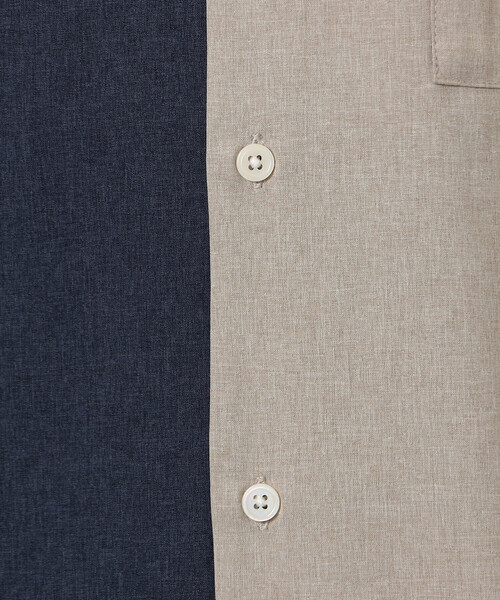 COMME CA ISM（コムサイズム）の「【セットアップ対応】ライトウエイト ポリエステル ブロッキング オープンカラー シャツ（シャツ/ブラウス・メンズ・ネイビー/ベージュ/ブラック/カーキ・MEDIUM/LARGE/X-LARGE）」の10枚目の写真