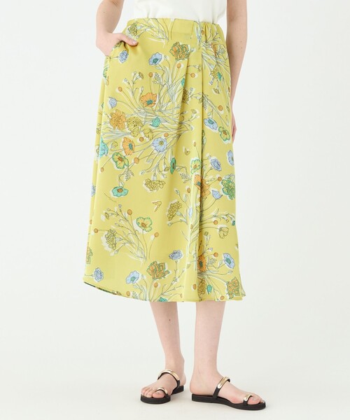 manipuri（マニプリ）の「【別注】manipuri for Ballsey Collage Bloom アシンメトリータックスカート（スカート・レディース・イエロー系その他/ホワイト系その他・36/34）」の4枚目の写真