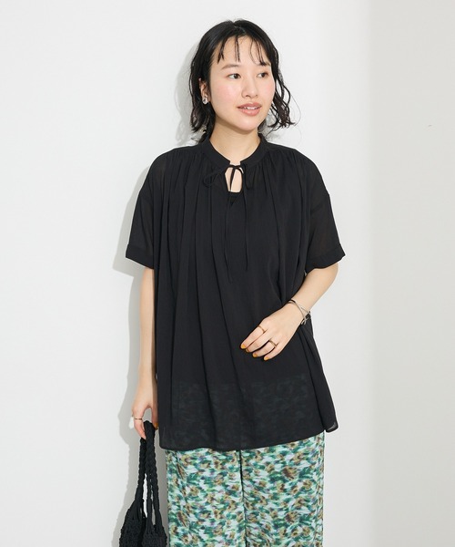 CRAFT STANDARD BOUTIQUE(クラフトスタンダードブティック)の「ヴィンテージボイルタイ付ブラウス◆(シャツ/ブラウス・レディース・ホワイト/ブラウン/ブラック/カーキ・FREE)」の11枚目の写真