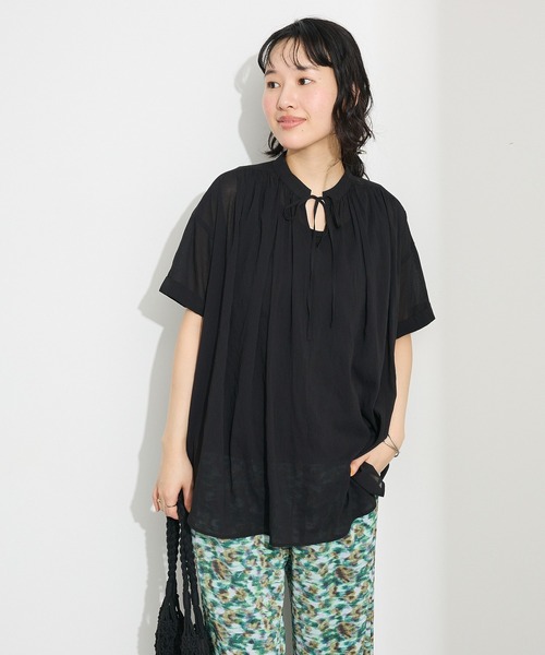 CRAFT STANDARD BOUTIQUE(クラフトスタンダードブティック)の「ヴィンテージボイルタイ付ブラウス◆(シャツ/ブラウス・レディース・ホワイト/ブラウン/ブラック/カーキ・FREE)」の12枚目の写真
