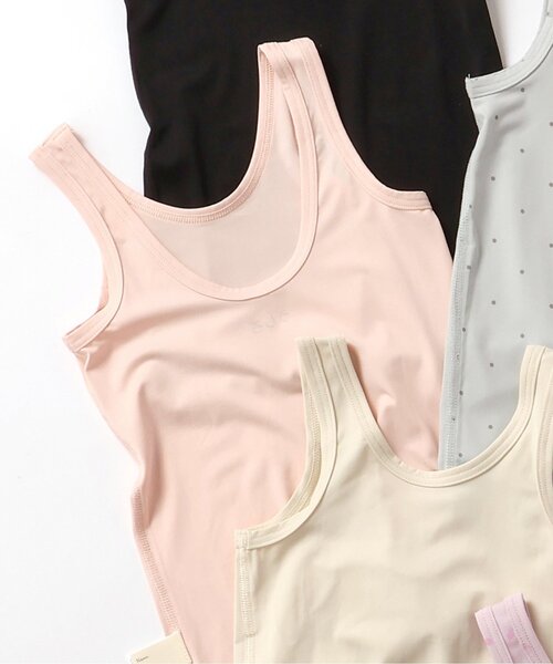 apres les cours(アプレレクール)の「【WEB限定/ジュニア対応】ひんやり天竺深あきインナータンク(インナーウェア/肌着・キッズ・ブラック/グレー/オフホワイト/ベージュ/ラベンダー/サーモンピンク・90/100/110/120/80/130/140)」の6枚目の写真