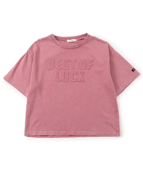 algy（アルジー）の「ピグメント風アップリケロゴ半袖T（Tシャツ/カットソー・キッズ・チャコール/カーキ/ピンク・X-SMALL/XX-SMALL/SMALL/MEDIUM）」の5枚目の写真