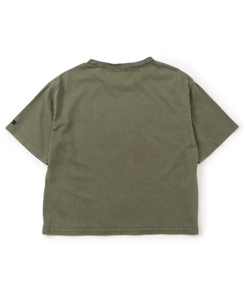 algy（アルジー）の「ピグメント風アップリケロゴ半袖T（Tシャツ/カットソー・キッズ・チャコール/カーキ/ピンク・X-SMALL/XX-SMALL/SMALL/MEDIUM）」の8枚目の写真