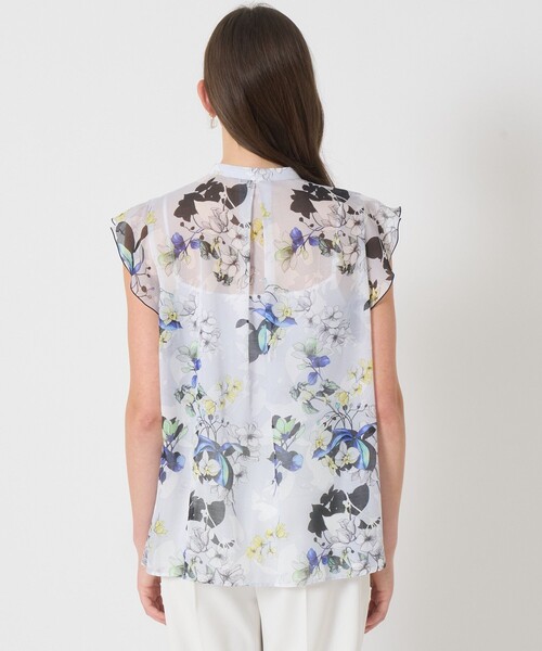 ANAYI（アナイ）の「bouquet プリント ミニフリルブラウス（シャツ/ブラウス・レディース・ブルー/コーラル・38/36）」の5枚目の写真