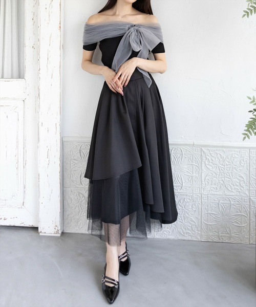 clear（クリア）の「チュールリボンデザインニットトップス[フェミニン ニット チュール リボン]≪2025SS新作≫（ニット/セーター・レディース・ブラック/グレー/オフホワイト/モカ/ボルドー・F）」の14枚目の写真