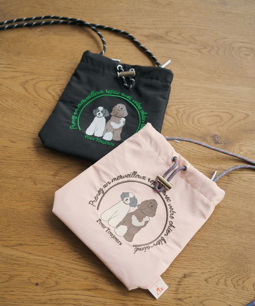 ROPE' PICNIC(ロペピクニック)の「【DOG】【comif(コミフ)×ROPE' PICNIC】刺繍お散歩ショルダーバッグ(ショルダーバッグ・レディース・ブラック/ピンク系その他2・FREE)」の5枚目の写真