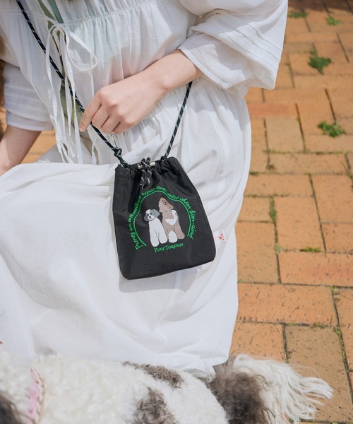ROPE' PICNIC(ロペピクニック)の「【DOG】【comif(コミフ)×ROPE' PICNIC】刺繍お散歩ショルダーバッグ(ショルダーバッグ・レディース・ブラック/ピンク系その他2・FREE)」の10枚目の写真