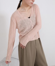 select MOCA | シアーリブVネックカーディガン(カーディガン/ボレロ)