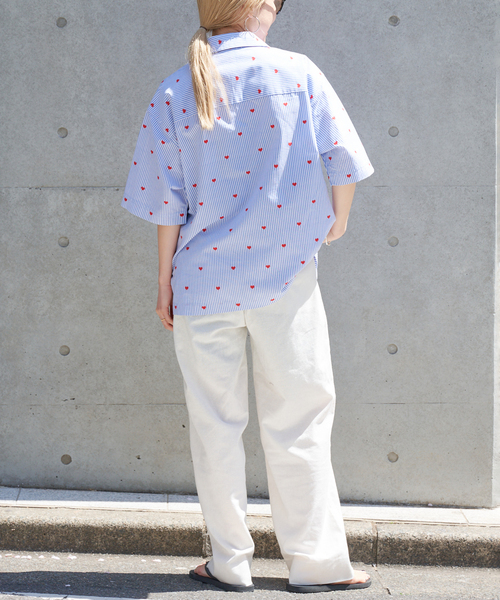 OUTDOOR PRODUCTS(アウトドアプロダクツ)の「ハートジャガード WORK SHIRT(シャツ/ブラウス・レディース・サックスブルー・FREE)」の9枚目の写真