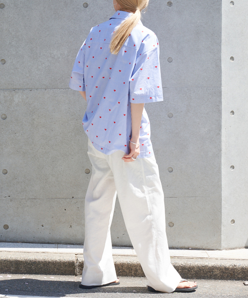 OUTDOOR PRODUCTS(アウトドアプロダクツ)の「ハートジャガード WORK SHIRT(シャツ/ブラウス・レディース・サックスブルー・FREE)」の10枚目の写真