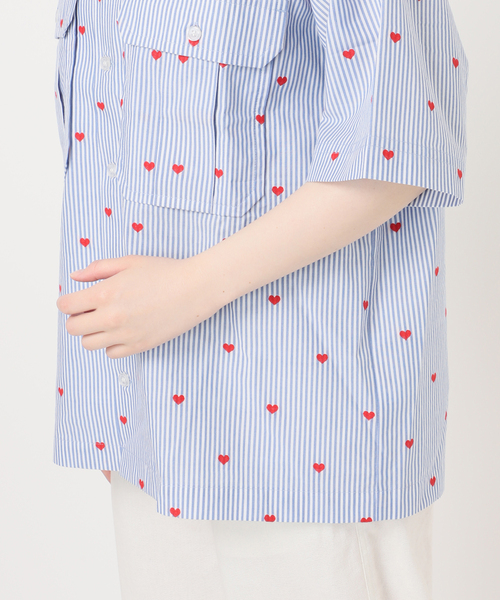 OUTDOOR PRODUCTS(アウトドアプロダクツ)の「ハートジャガード WORK SHIRT(シャツ/ブラウス・レディース・サックスブルー・FREE)」の16枚目の写真