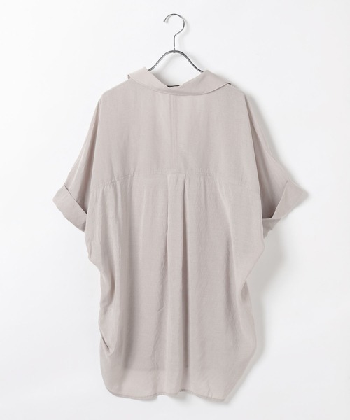 BAYFLOW（ベイフロー）の「[ひんやりとした肌触り]シアースキッパーシャツ（シャツ/ブラウス・レディース・チャコール/ライトグレー/ライトブルー・FREE）」の15枚目の写真