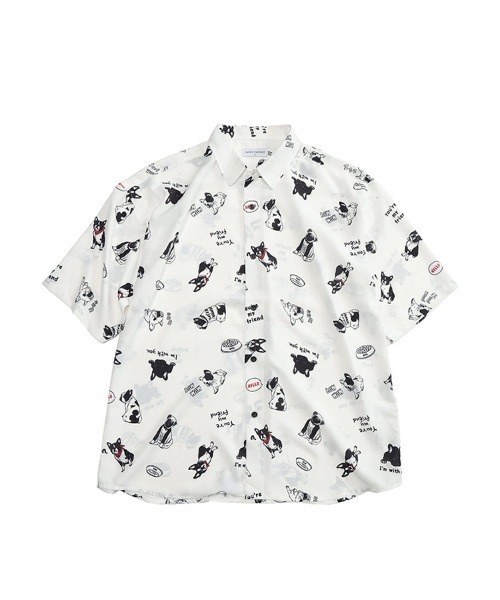 SAKAZEN(サカゼン)の「Candy Fantasy 柄シャツ 半袖 シャツ メンズ レディース 動物 アニマル 猫 ペンギン(シャツ/ブラウス・メンズ・カーキ/ネイビー/C/D/E/F/B/G/ブルー/グリーン/グレー×サックスブルー/A/ベージュ・M/L)」の8枚目の写真