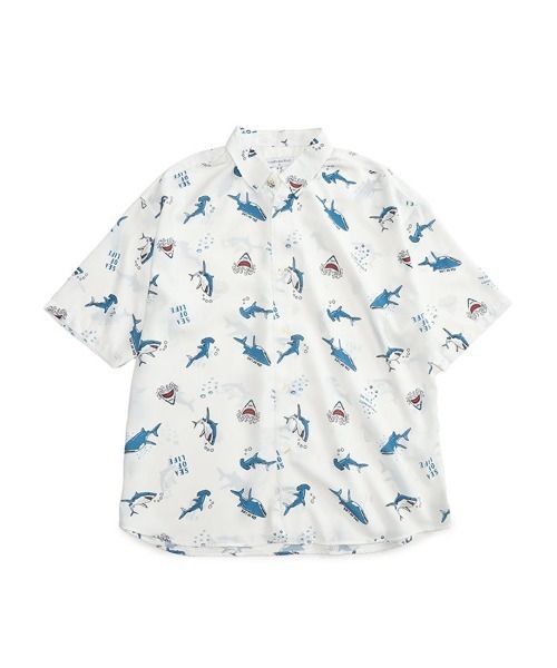 SAKAZEN(サカゼン)の「Candy Fantasy 柄シャツ 半袖 シャツ メンズ レディース 動物 アニマル 猫 ペンギン(シャツ/ブラウス・メンズ・カーキ/ネイビー/C/D/E/F/B/G/ブルー/グリーン/グレー×サックスブルー/A/ベージュ・M/L)」の10枚目の写真