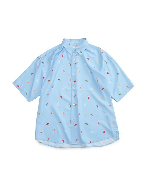 SAKAZEN(サカゼン)の「Candy Fantasy 柄シャツ 半袖 シャツ メンズ レディース 動物 アニマル 猫 ペンギン(シャツ/ブラウス・メンズ・カーキ/ネイビー/C/D/E/F/B/G/ブルー/グリーン/グレー×サックスブルー/A/ベージュ・M/L)」の18枚目の写真