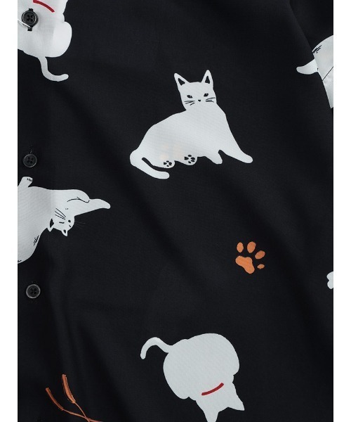 SAKAZEN(サカゼン)の「Candy Fantasy 柄シャツ 半袖 シャツ メンズ レディース 動物 アニマル 猫 ペンギン(シャツ/ブラウス・メンズ・カーキ/ネイビー/C/D/E/F/B/G/ブルー/グリーン/グレー×サックスブルー/A/ベージュ・M/L)」の15枚目の写真