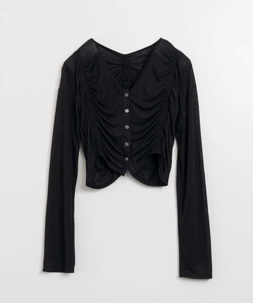 enof sheer cardigan ブラックシアーカーディガン ENOF（イナフ）の「sheer cardigan（カーディガン/ボレロ）」 - WEAR