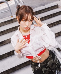 repipi armario（レピピ アルマリオ）の「【HOnOKAコラボ】ラインストーンロゴショートシャツ（シャツ/ブラウス・キッズ）」