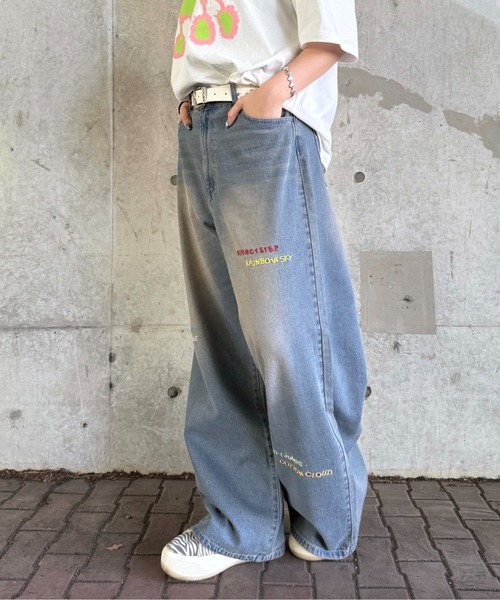 セール】レタリング刺繍デニム（デニムパンツ）｜sedacle