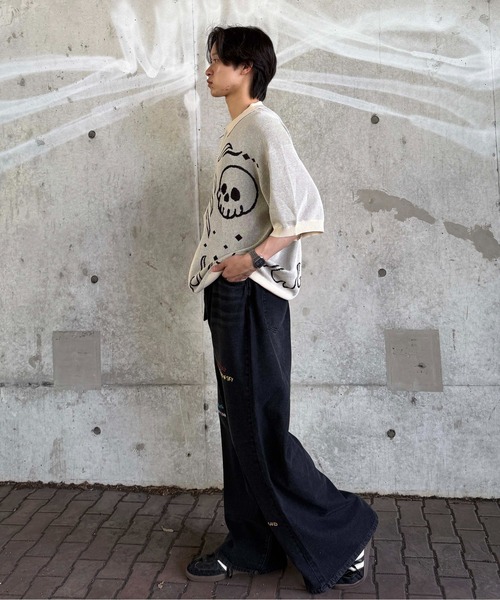 sedacle(セダクル)の「レタリング刺繍デニム(デニムパンツ・メンズ・ブラック/ライトインディゴブルー・LARGE/MEDIUM/SMALL)」の8枚目の写真